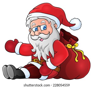 Bild mit dem Weihnachtsklaus Thema 1 - eps10 Vektorgrafik.