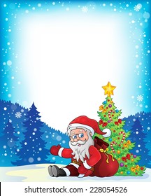 Imagen con tema 3 de Santa Claus - ilustración vectorial eps10.