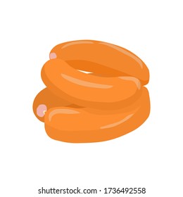 Bild von Würstchen auf weißem Hintergrund. Vector-Bild, eps 10
