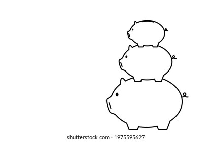 Image of savings, piggy banks piled up