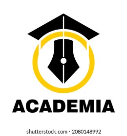 The image says "ACADEMIA". Can be used for logos or for any graphic purposes. 100% editable.