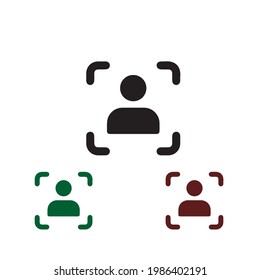 Image scan logo icon with different colors. Quick response image. Matrix image scanning mobile phone app. Isolated vector illustration