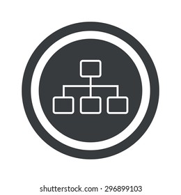 Image of scheme in circle, on black circle, isolated on white