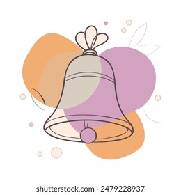Image of a school bell on a white background. Thematic illustration for the Day of Knowledge. Vector illustration.