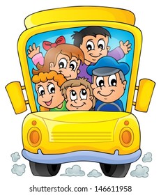 Image with school bus theme 1 - eps10 vector illustration.