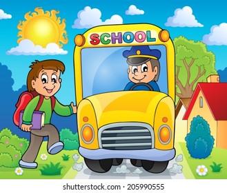 Image with school bus theme 6 - eps10 vector illustration.