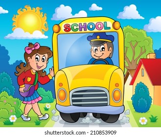 Image with school bus theme 8 - eps10 vector illustration.