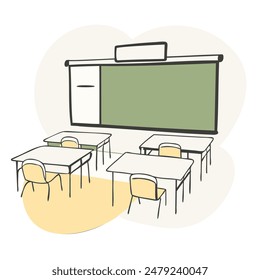 Image of a school class on a white background. Thematic illustration for the Day of Knowledge. Vector illustration.