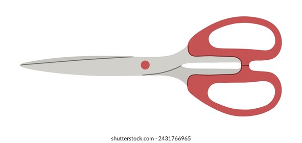 Image of scissors in flat style on white background. Stationery, pocket, kitchen, manicure, surgery, hairdressers, tailor, garden, household
