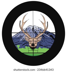 image of the scope of a deer hunter, suitable for designing t-shirts, logos, symbols and more