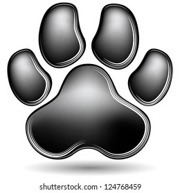 An image of a scratchboard paw print.