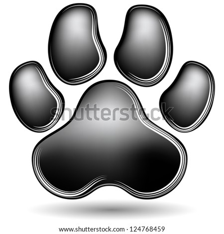 An image of a scratchboard paw print.