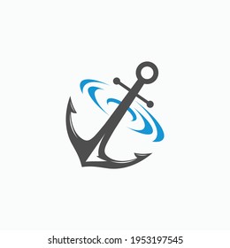 image of sea water anchor illustration