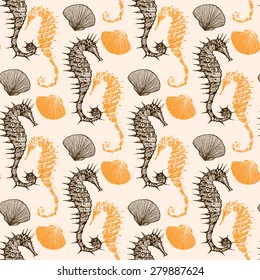 Image seahorse seamless  background