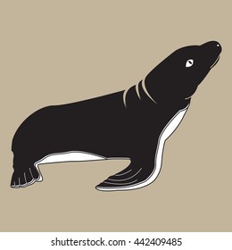 the image of a seal on a brown background
