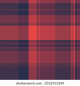 Image seamless plaid textile, merry christmas pattern vector fabric. Pastel texture background check tartan in red and pink colors palette.