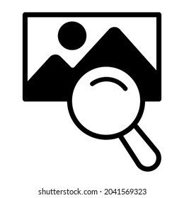image search black filled line design, SEO and web flat design for mobile concepts and web apps. Collection of modern infographic logo and pictogram.
