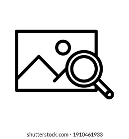 Imagen, búsqueda, imagen vectorial de icono de administración de contenido. También se puede utilizar para el marketing web. Idóneo para aplicaciones web, aplicaciones móviles y medios impresos.
