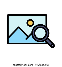 Image, search, content management icon vector image. Can also be used for Web Marketing. Suitable for use on web apps, mobile apps and print media.