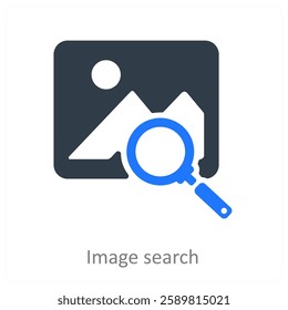 Image Search and find icon concept