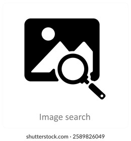 Image Search and find icon concept