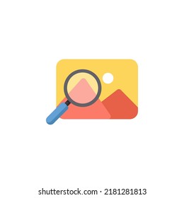 Icono de búsqueda de imágenes diseño de estilo plano. Icono de búsqueda de imágenes, ilustración vectorial. aislado de fondo blanco.