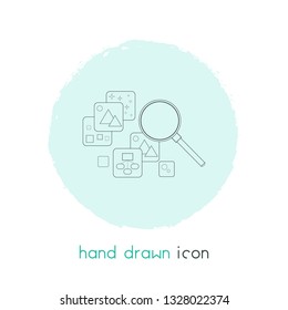 Image search icon line element. Vector illustration of image search icon line isolated on clean background for your web mobile app logo design.