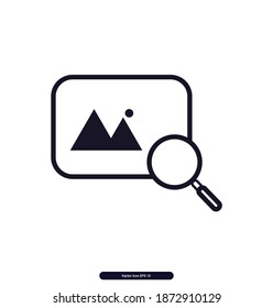 Icono vectorial de búsqueda de imágenes, ilustración Vector de búsqueda de imágenes