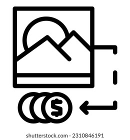 Image sell icon outline vector. Online money. Wallet earn