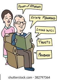 An image of a senior couple researching Estate Planning ideas.