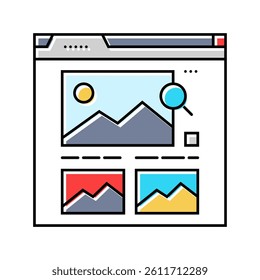 image seo color icon vector. image seo sign. isolated symbol illustration