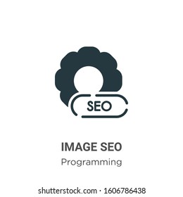 Image seo glyph icon vector on white background. Flat vector image seo icon symbol sign from modern programming collection for mobile concept and web apps design.