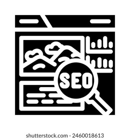 image seo glyph icon vector. image seo sign. isolated symbol illustration