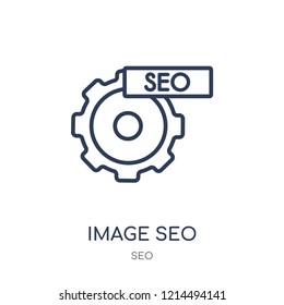 Image SEO icon. Image SEO linear symbol design from SEO collection. Simple outline element vector illustration on white background.