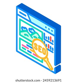 image seo isometric icon vector. image seo sign. isolated symbol illustration