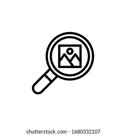 Image seo vector icon in linear, outline icon isolated on white background