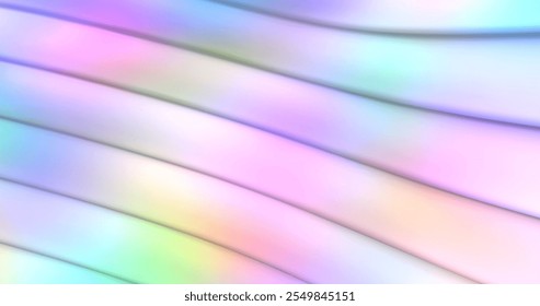 La Imagen es una serie de rayas 3D multicolores, hechas en formato Vector. Las rayas crean un degradado suave y un diseño moderno, añadiendo profundidad y dinámica.