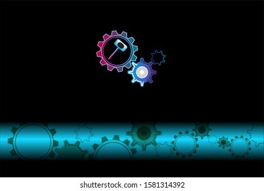 Image of serrations and hammers with a purplish blue base
