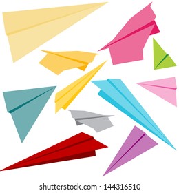 An image of a set of 3d paper airplanes.