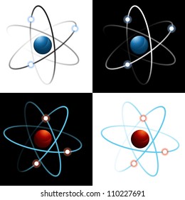 An image of a set of atom icons.