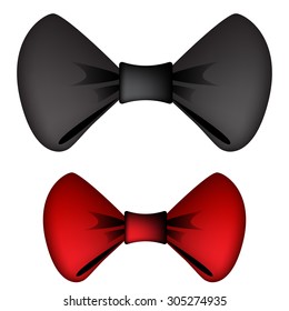 Uma imagem de um conjunto de laços em preto e vermelho.
