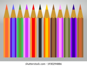 AN IMAGE OF SET OF COLOR PENCILS COLOR