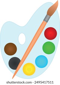 Imagen de pinturas de colores. Vector