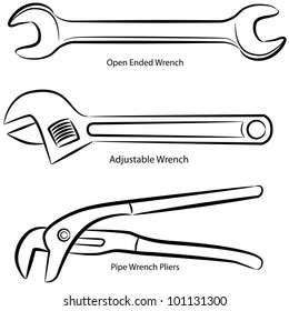 Image Set Different Types Wrenches Stock Vector Royalty Free 101131300
