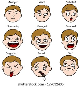 An image of a set of facial expressions.