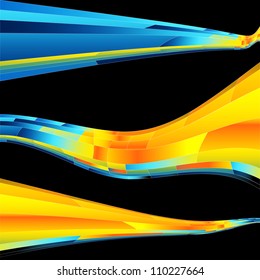 Uma imagem de um conjunto de ondas de energia brilhantes em mosaico.