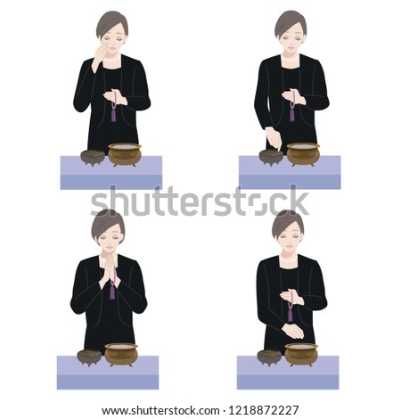 An image set of incense offering 