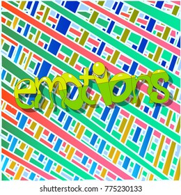 The image of the set of objects and the word "emotions".