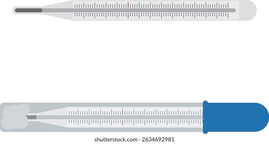 Image set of old mercury thermometers