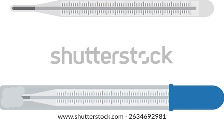 Image set of old mercury thermometers